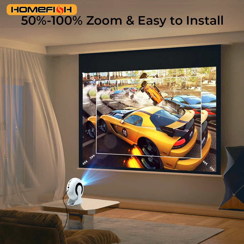 2025 Mini Android 4K Projector – 360° Rotating, WiFi 5G, BT 5.0