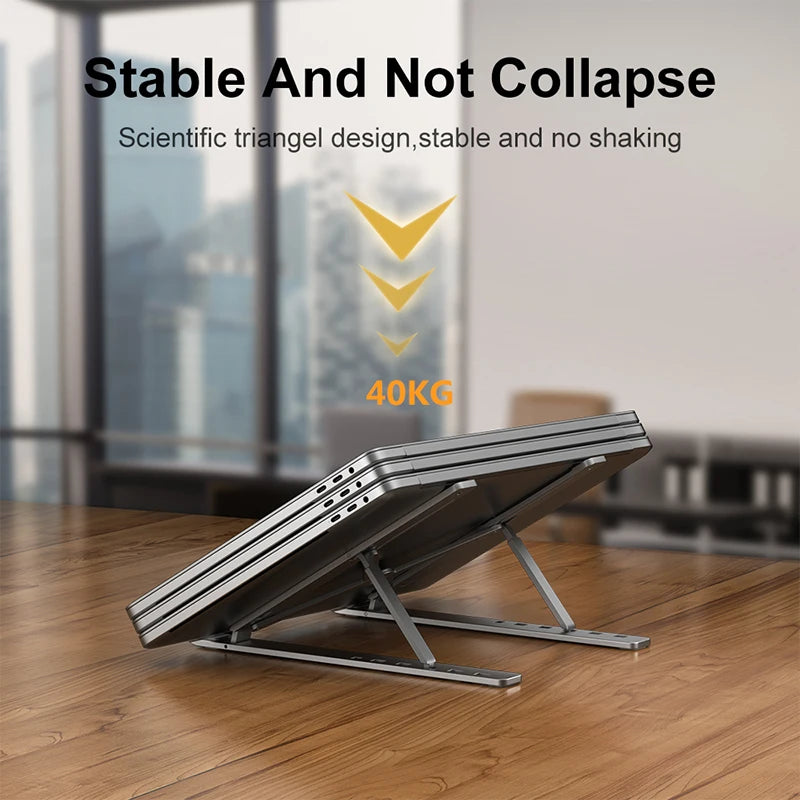FlowStand™ - Folding Portable Laptop Stand with 7 Height Settings & Ventilation Support