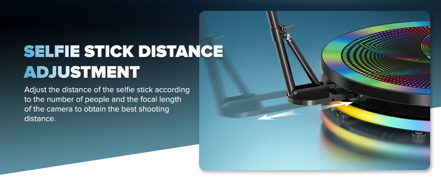 SpinStar™ 360 Photo Booth – APP & Remote Controlled Video Booth with RGB Ring Light for Events, Parties & Content Creation