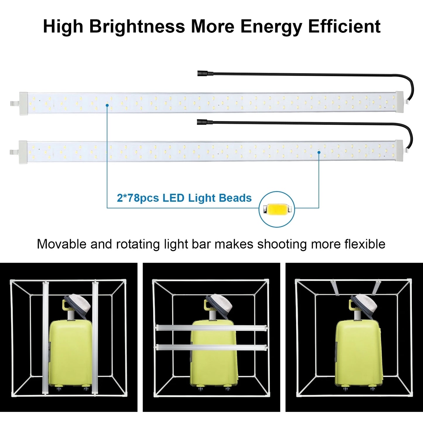 PULUZ 80cm Portable Softbox Light Tent – 72W Foldable Photo Studio Kit with 3 Backdrops & 9050LM Bright White Lighting