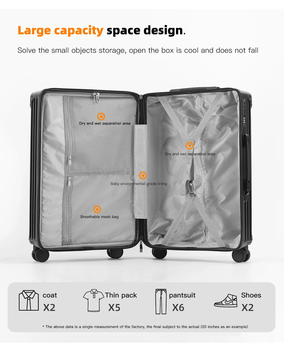 SUSHIMU™ AeroEdge Luggage Carry-On Travel Suitcase Men - 20", 24", 26"