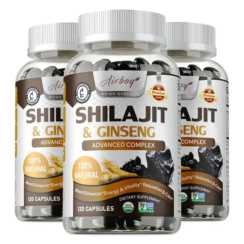Shilajit & Ginseng Supplements - Enhance Nutrient Absorption and Promote Detoxificatione Endurance, Muscle Growth