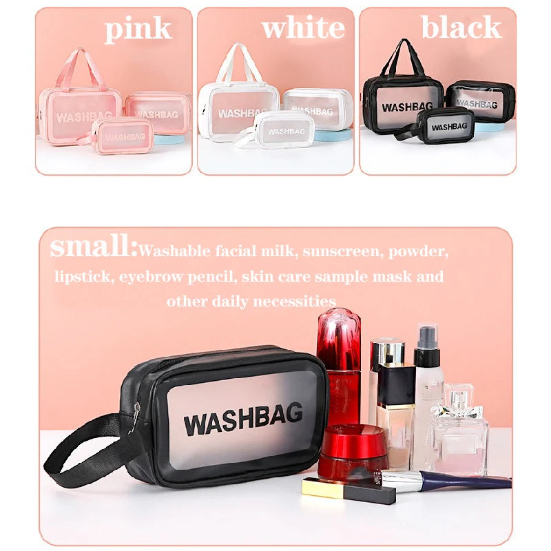 CrystalCarry™ Beauty Travel Case – Large Waterproof Clear Cosmetic Bag for Makeup & Toiletries