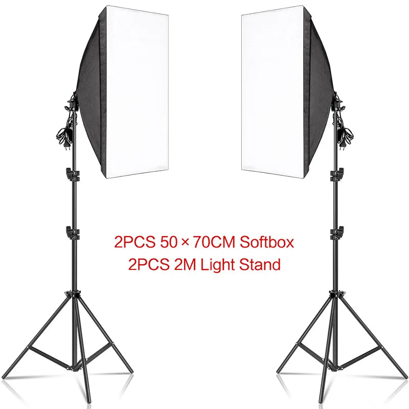 BrightBloom™ - Tri-Color Softbox Studio Lights 20w/30w/40w