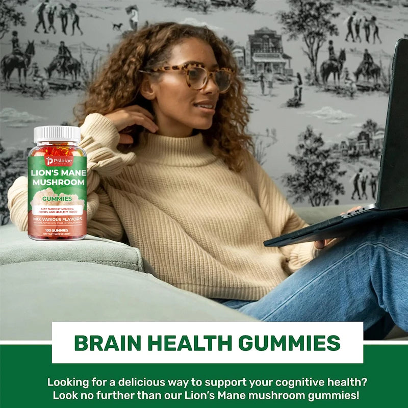 Lion's Mane Mushroom Supplements - Gummies for Focus and Clarity, Brain Support
