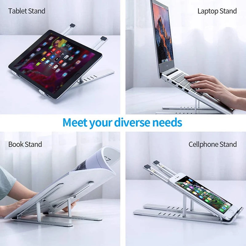 FlowStand™ - Folding Portable Laptop Stand with 7 Height Settings & Ventilation Support