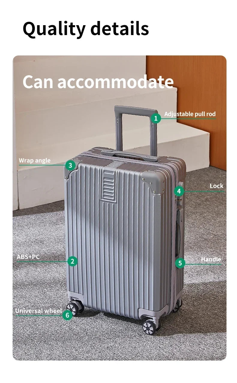 JetCrate™ Aluminum Travel Luggage - 20/22/24/26/28 Inch Trolley Luggage