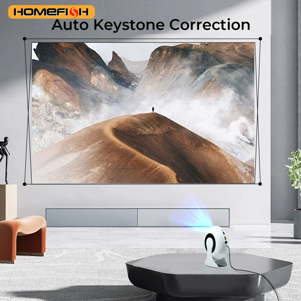2025 Mini Android 4K Projector – 360° Rotating, WiFi 5G, BT 5.0