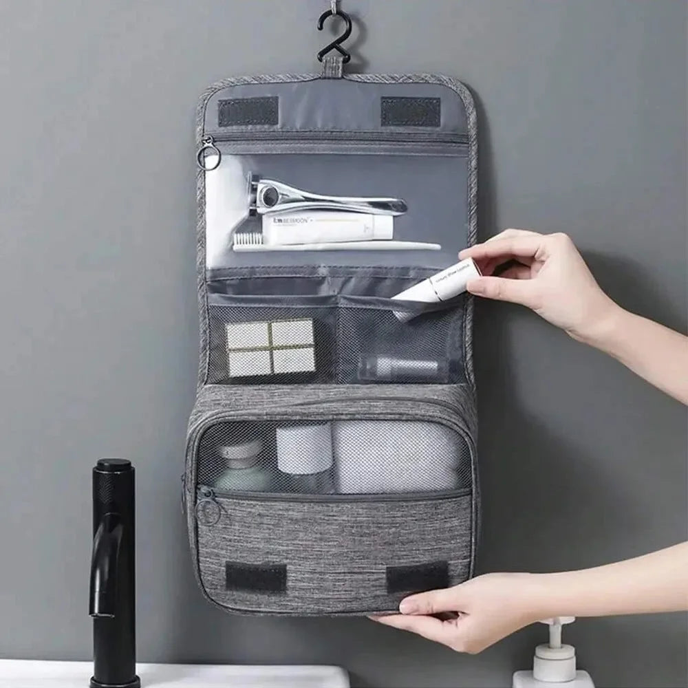 HangEase™ Foldable Toiletry & Makeup Travel Bag – Compact Hanging Organizer for Bathroom, Business & Beauty