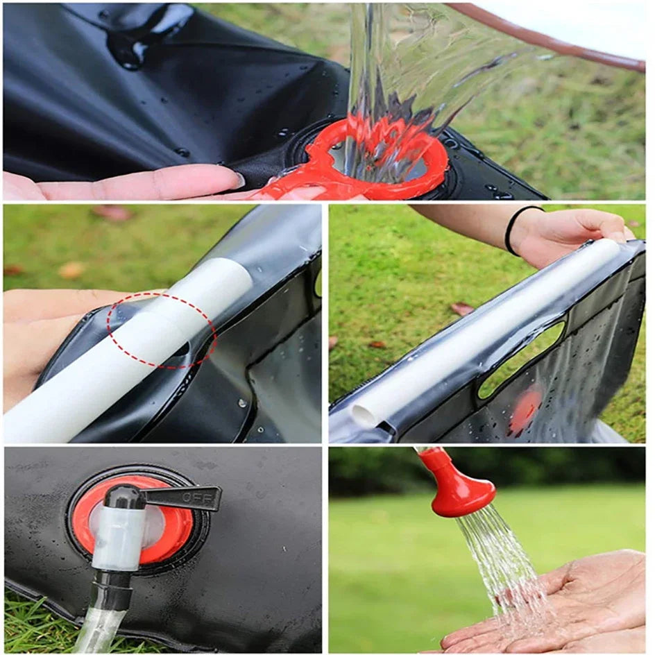 SunSoak™ 20L Solar Camp Shower – Portable Heated Outdoor Shower Bag for Travel, Hiking & Camping