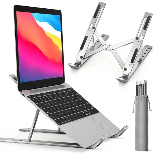 Folding Portable Laptop Stand with 7 Height Settings & Ventilation Support