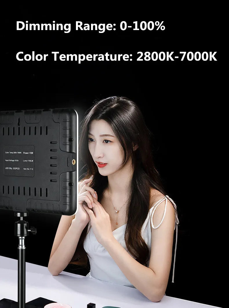 GlowFrame LED Light Panel Kit – 8"/12" Dimmable Video Light with Tripod for YouTube, Live Streaming & Studio Shoots