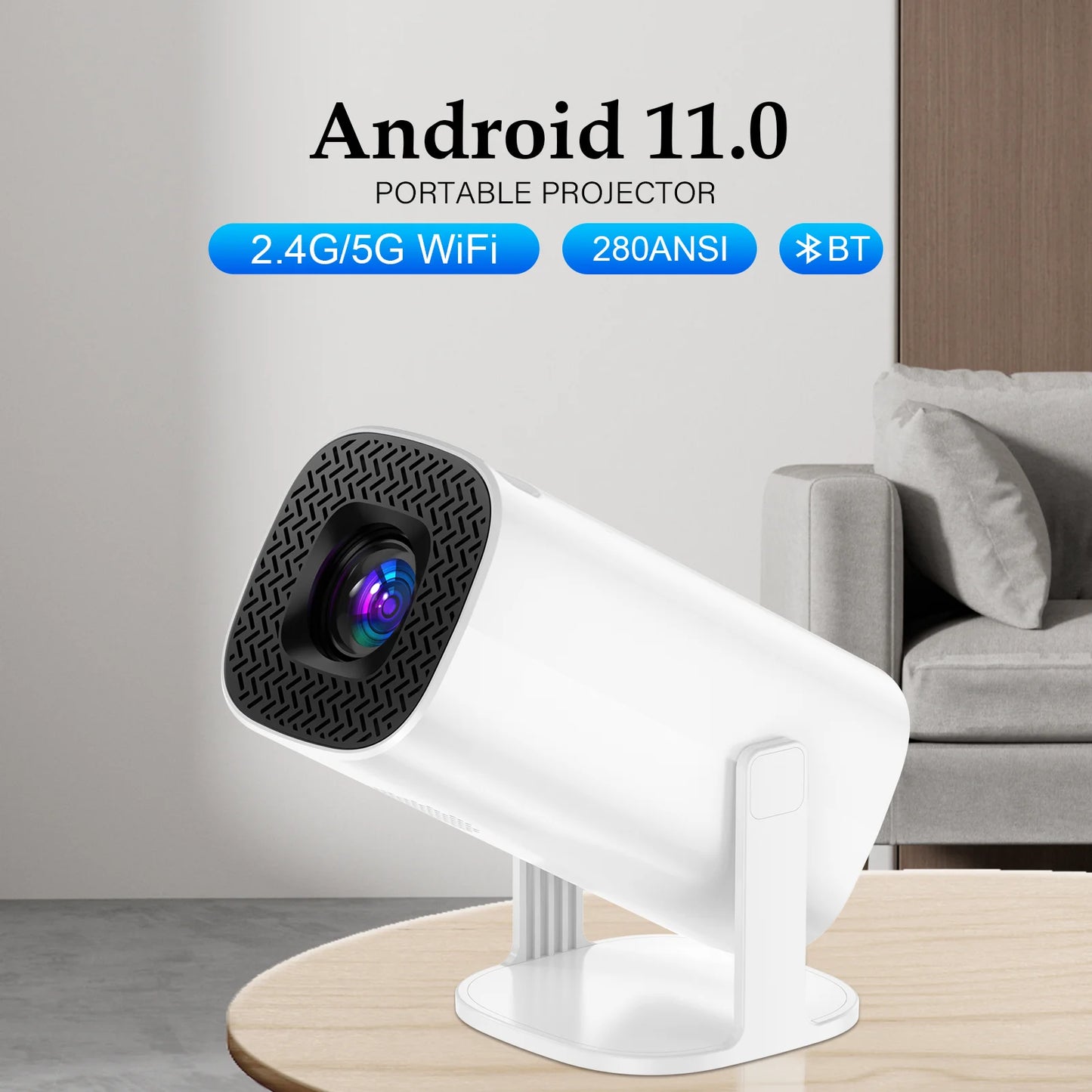 P30 Portable Home Cinema Projector – 4K Support, Android 11, WiFi 6