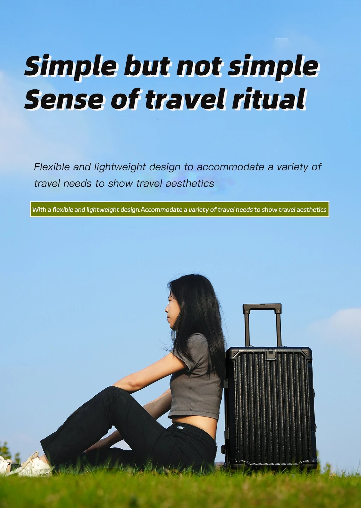 SUSHIMU™ AeroEdge Luggage Carry-On Travel Suitcase Men - 20", 24", 26"