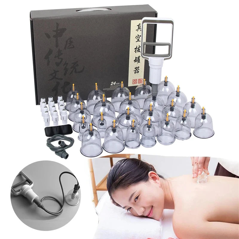 TheraCup Professional Cupping Therapy Set – Chinese Medicine Suction Cups for Massage & Pain Relief