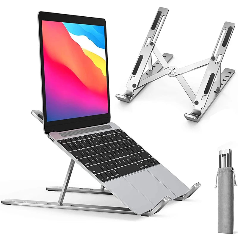 FlowStand™ - Folding Portable Laptop Stand with 7 Height Settings & Ventilation Support