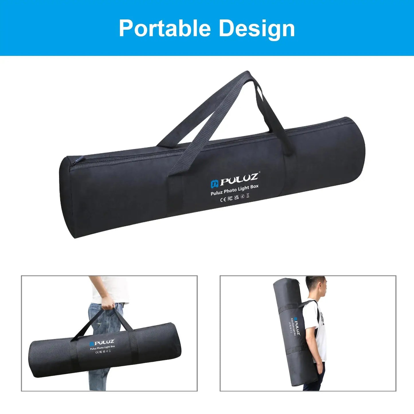 PULUZ 80cm Portable Softbox Light Tent – 72W Foldable Photo Studio Kit with 3 Backdrops & 9050LM Bright White Lighting