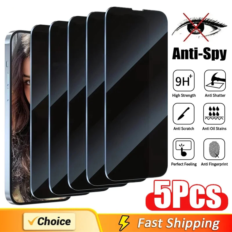 5Pcs Full Cover Privacy Screen Protector For iPhone 16 - iPhone 6