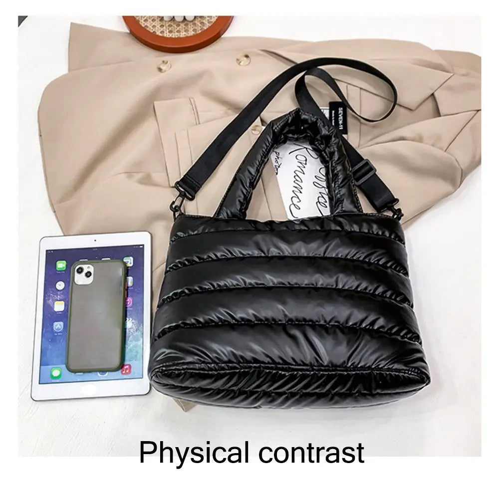 CloudTote™: Lightweight Down Cotton Shoulder & Crossbody Handbag