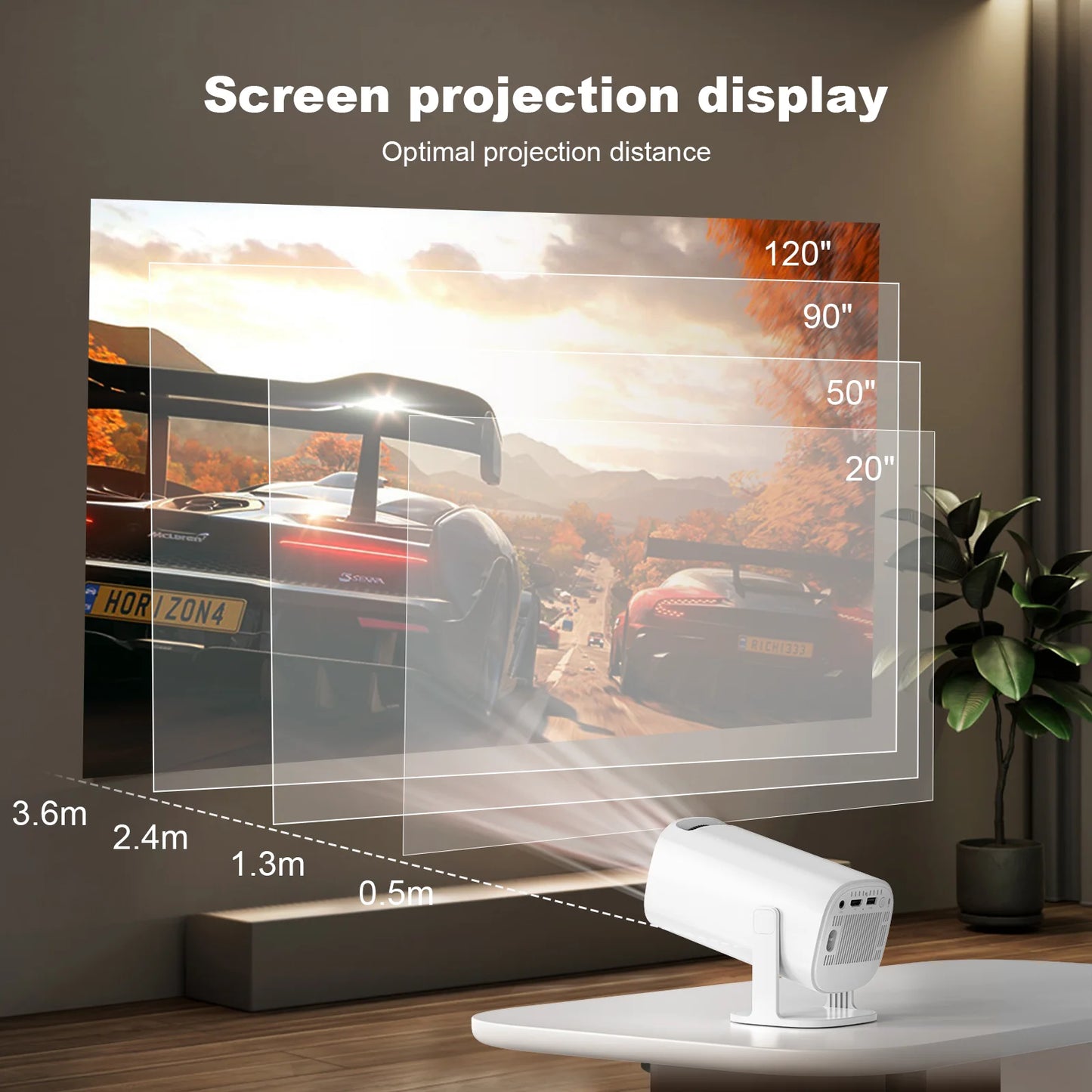 P30 Portable Home Cinema Projector – 4K Support, Android 11, WiFi 6