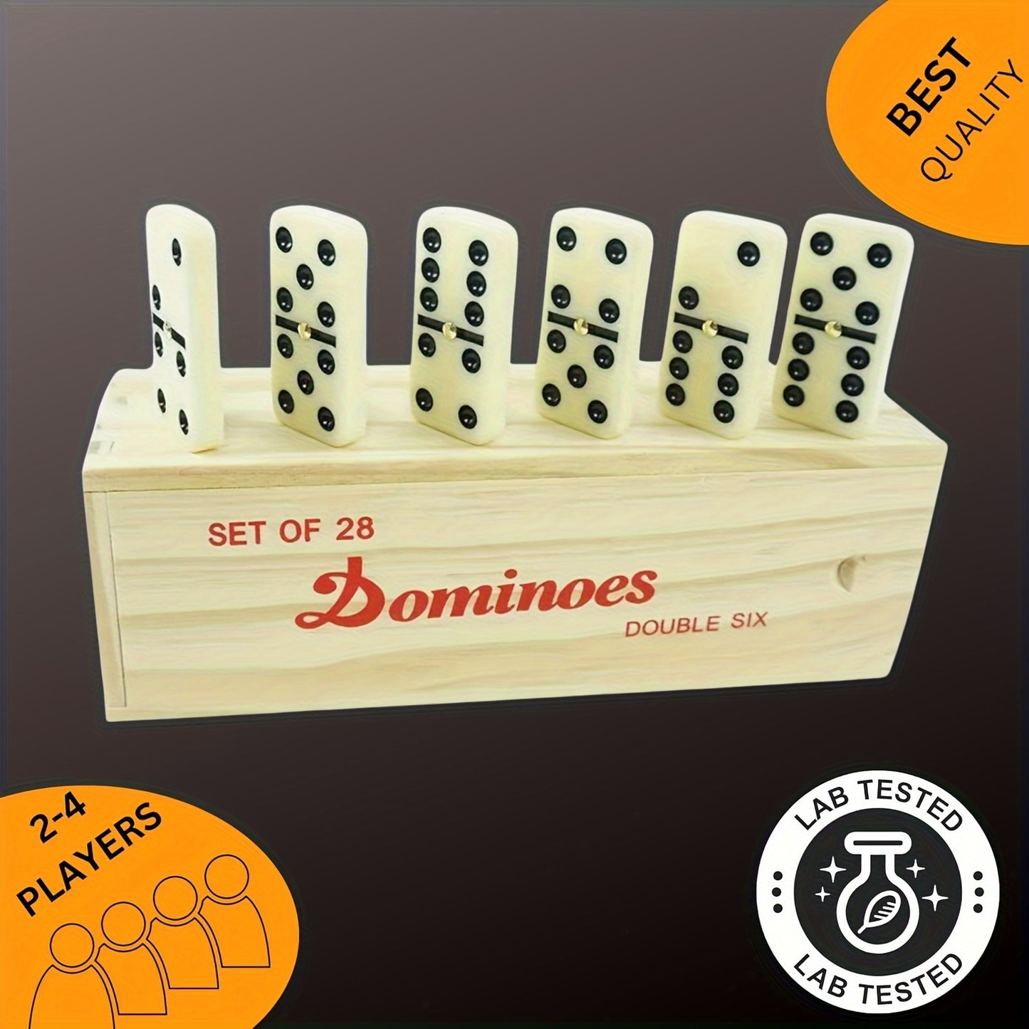 Dominoes Set - 28 Pieces With Wooden Case (2-4 Players)
