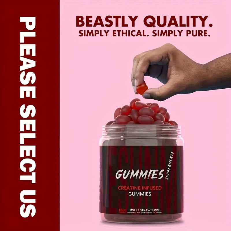Creatine Power Gummies Supplements - Blueberry/Strawberry Flavour