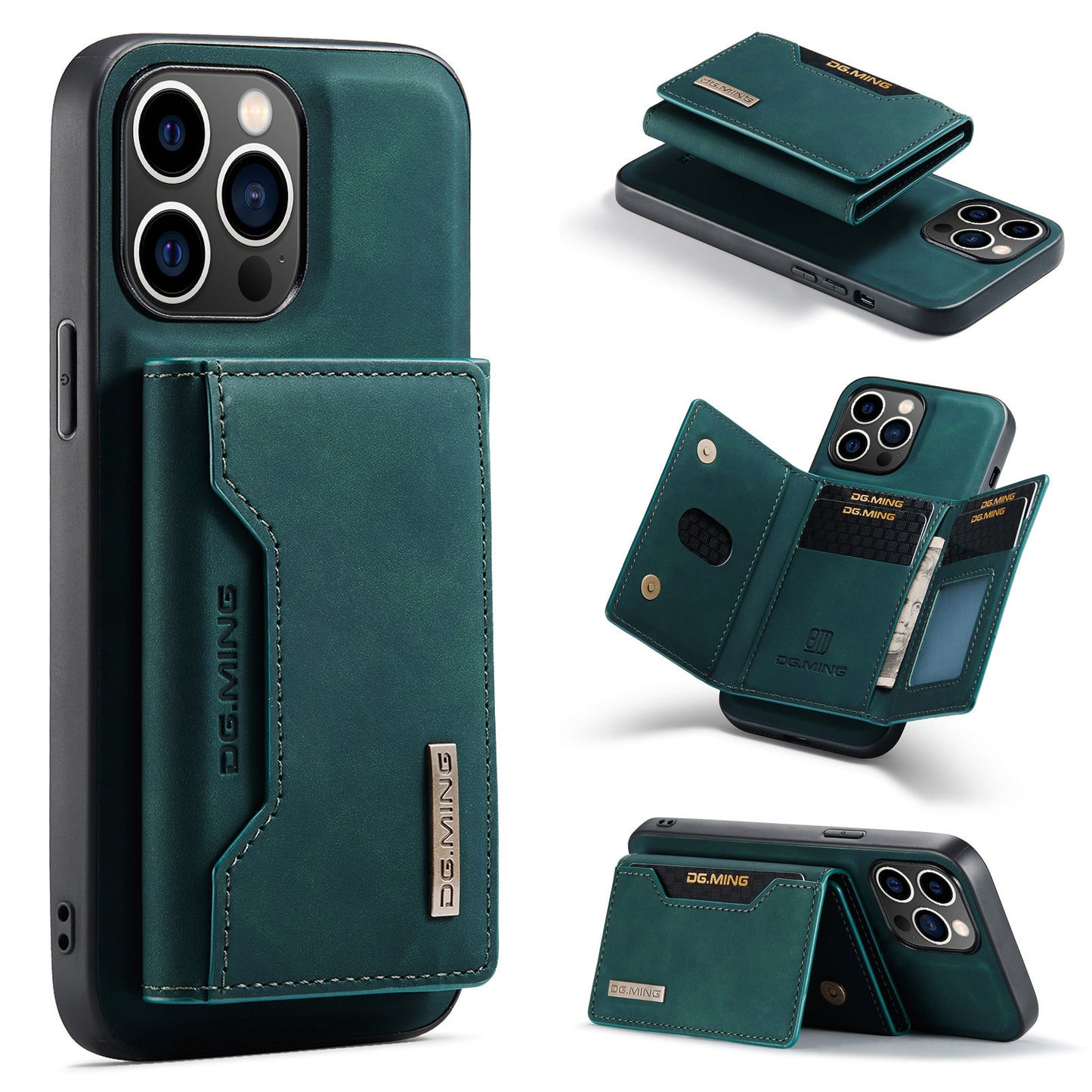 SnapLux™ Magnetic Leather Wallet Case – Detachable Card Holder Split Cover for Everyday Carry
