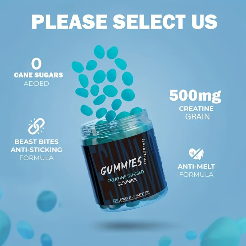 Creatine Power Gummies Supplements - Blueberry/Strawberry Flavour